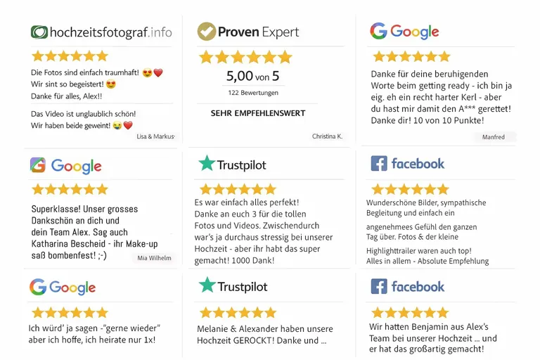 Bewertungen und Kundenstimmen – Alexander Pfeffel Hochzeitsfotograf