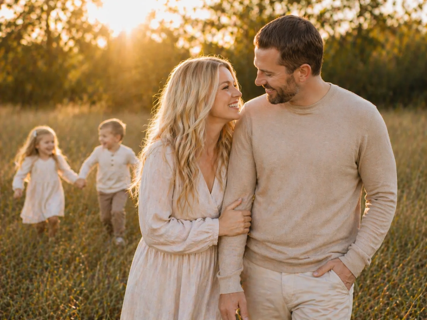 Eltern mit Kindern – stiller, verbindender Familienmoment
