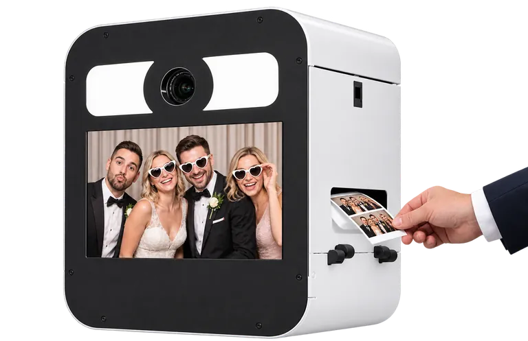 Fotobox mit Druckfunktion bei einer Hochzeitsfeier