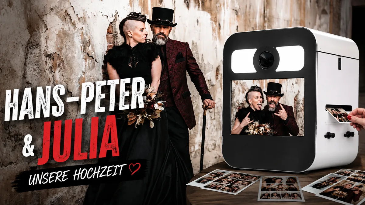 Hans-Peter und Julia mit ihren Sofortdrucken aus der Fotobox